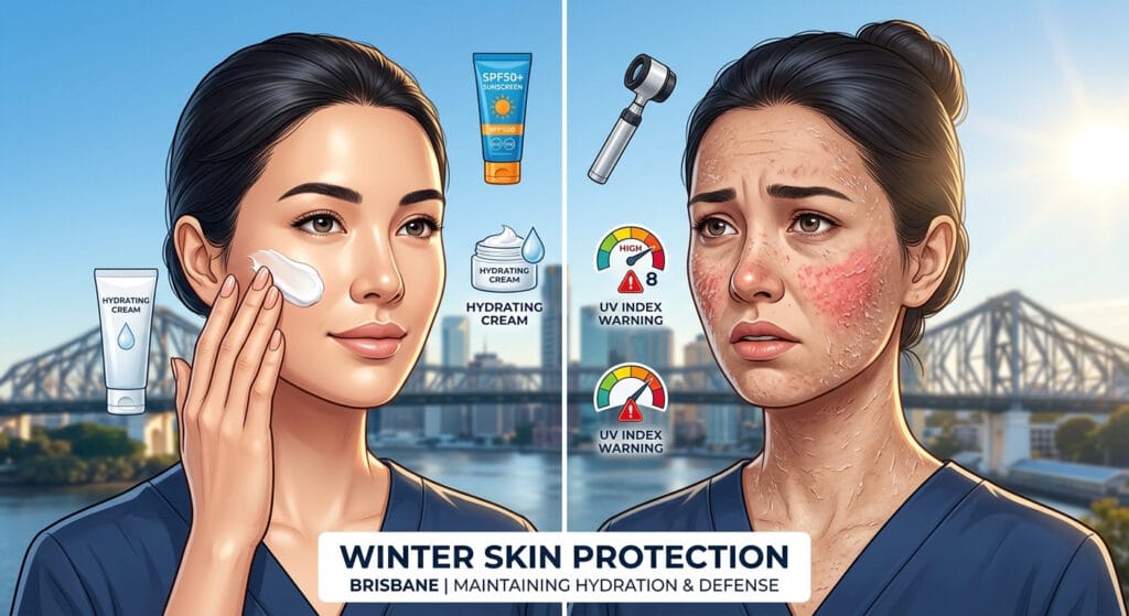 woman's face in winter